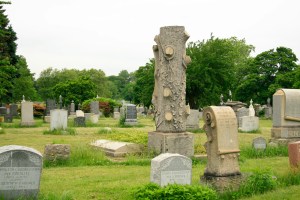 A "Woodmen of the World" Gravemarker. Similar stones can be found in many cemeteries.